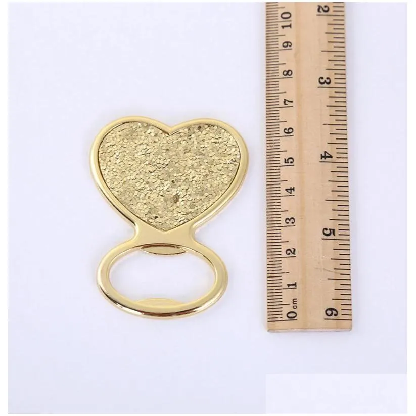 lovepop heart bottle opener - elegant wedding favors with exquisite packaging stainless steel keychain gold finish - perfect bar and kitchen tool for beer