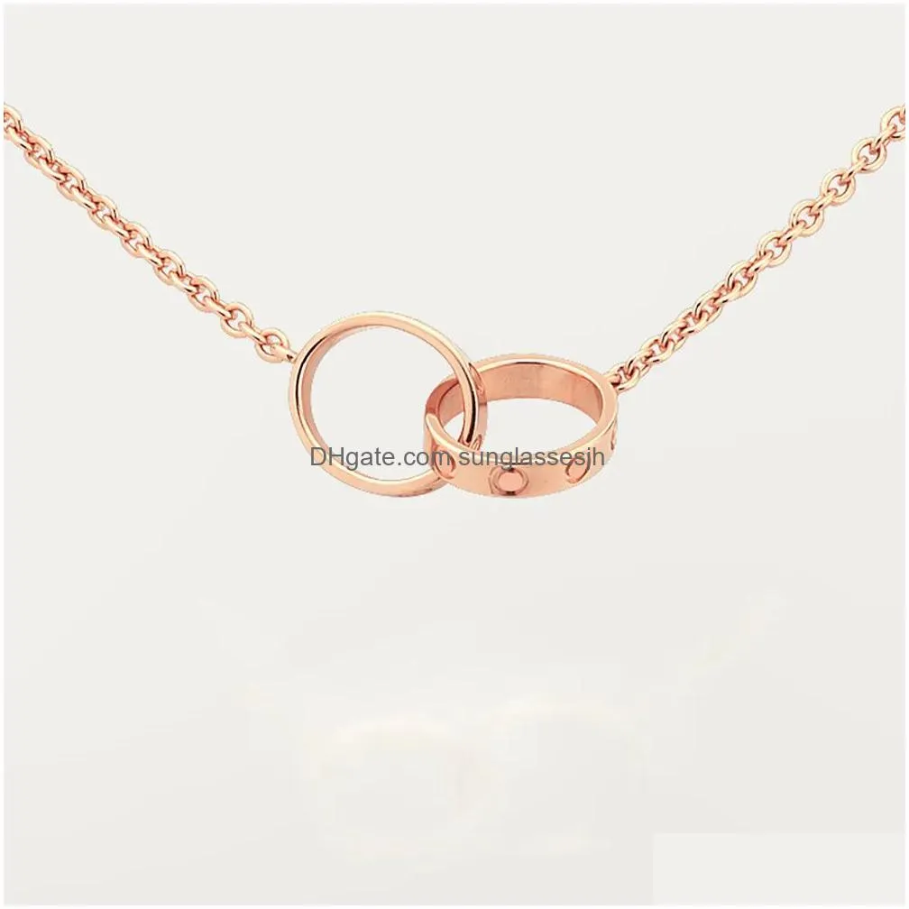 luxury designer necklace brand womens necklace gold chain luxury jewelry adjustable fashion wedding party accessories gift box packaging couple