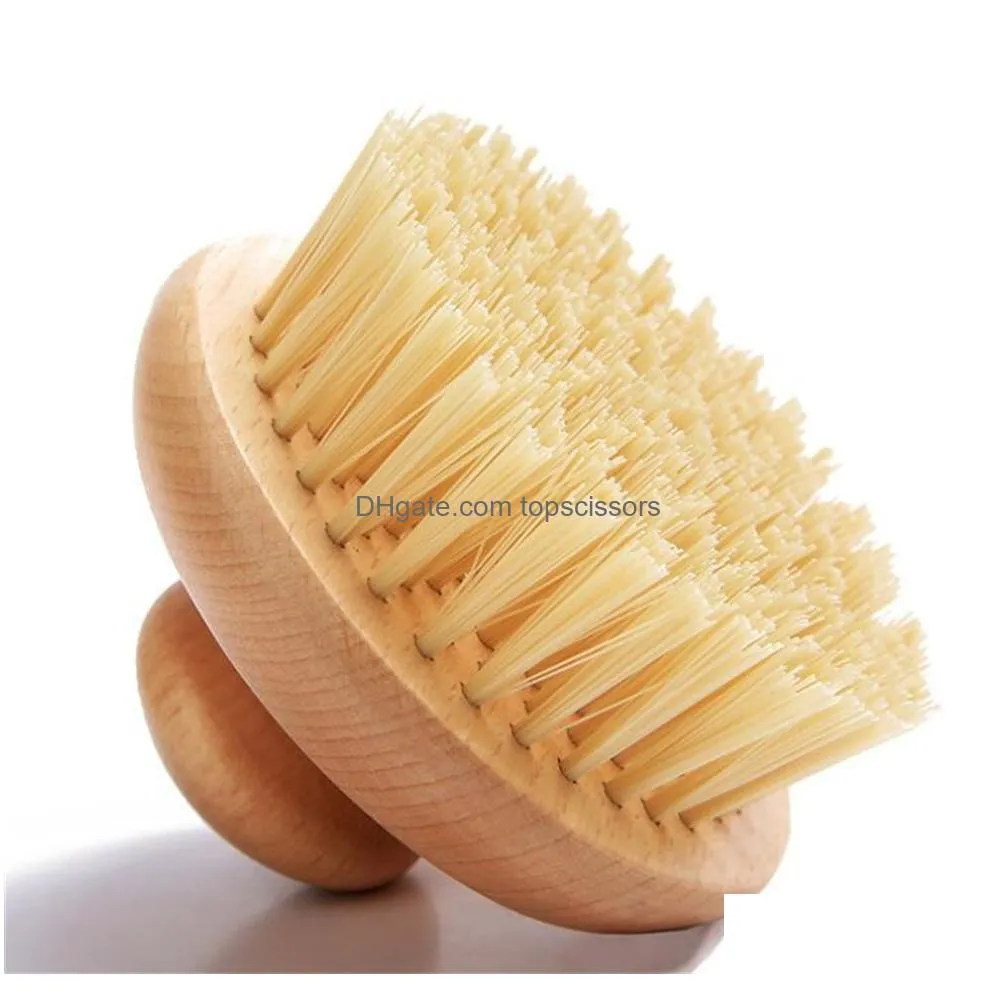 wholesale body brush dry brushing shower brushes wet or spa wood handle scrubber for massage exfoliate