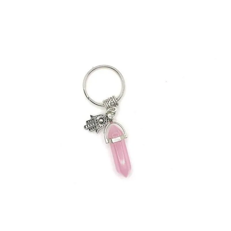 natural stone key chains keyring fashion key holder boho jewelry car keychain 8 stlye colors for men women