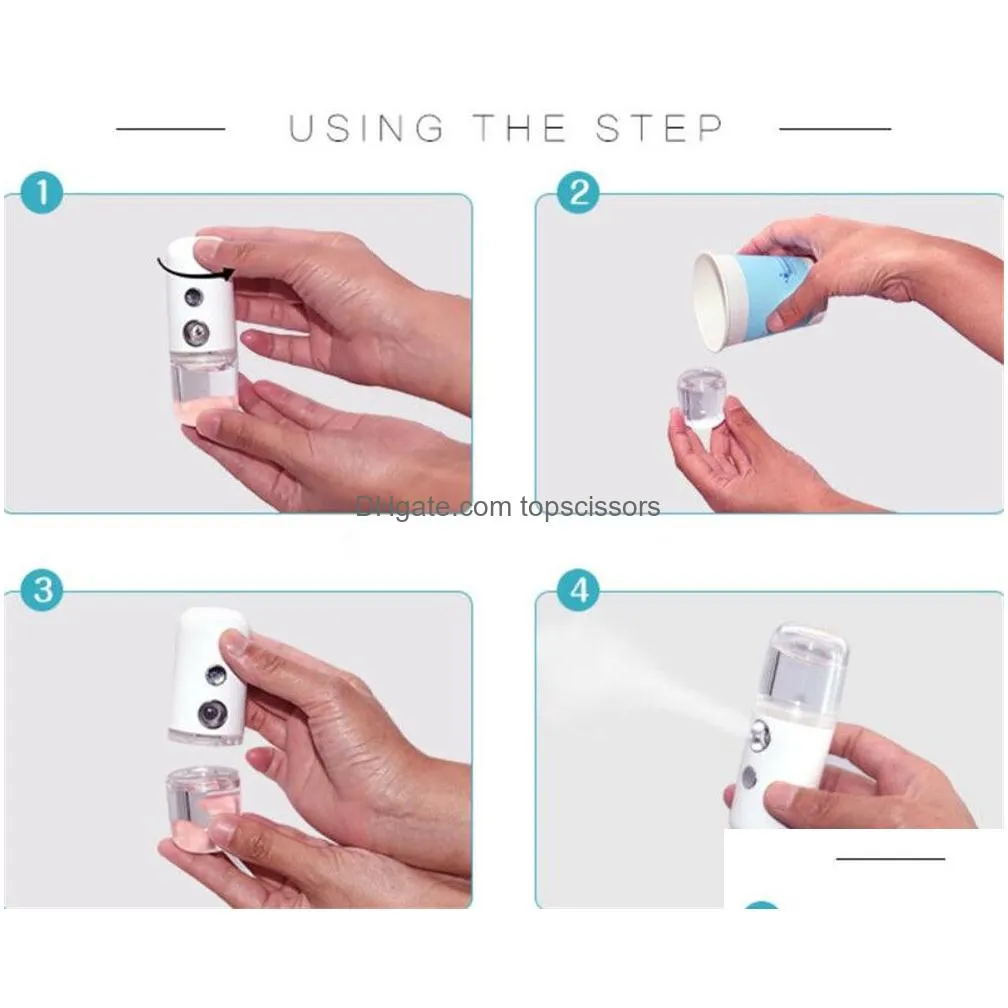 30ml mini nano facial sprayer usb nebulizer face steamer humidifier hydrating anti-aging wrinkle women beauty skin care tools xb1