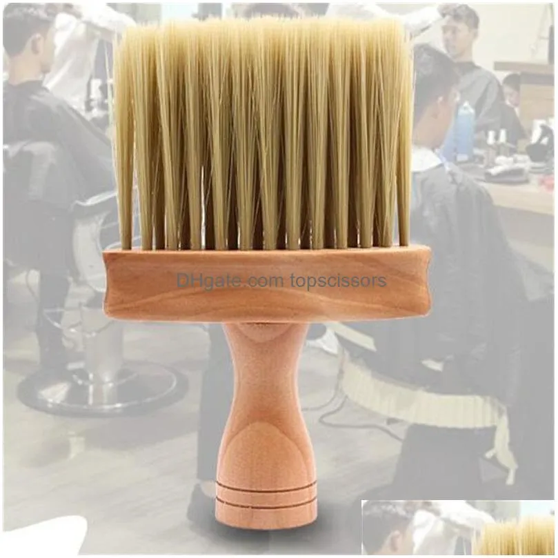 hot beauty neck face duster brush salon hair cleaning wooden sweep brush hair cut hairdressing hair cleaner hairbrush sweep comb tools