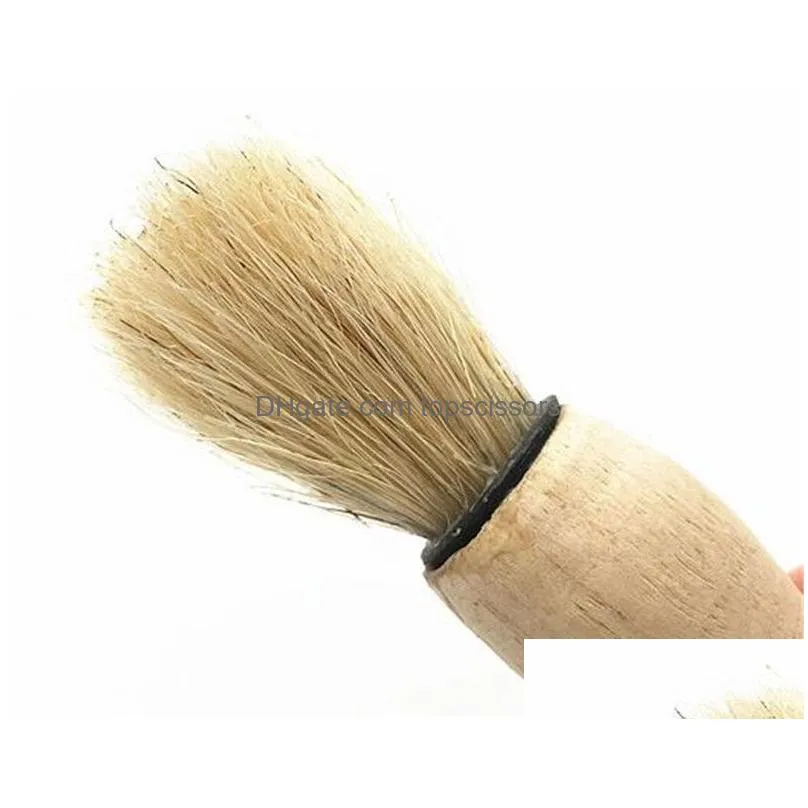 nature wooden handle soft mens shaving brush pure big nylon hair soft face cleaning makeup facial razor brush shave tools kd1