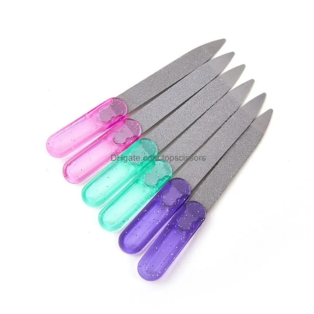 wholesale double sided stainless steel nail file manicure pedicure finger toe nails files 3.5inch kd1