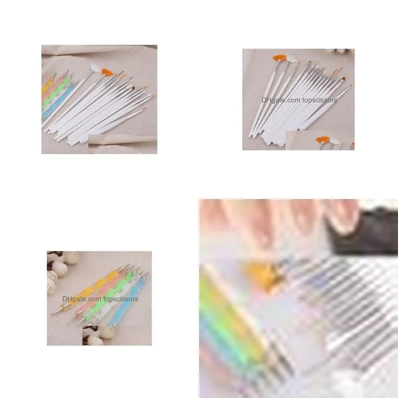 nail art design painting tool 20pcs set pen polish brush set kit professional nail brushes styling nail tools