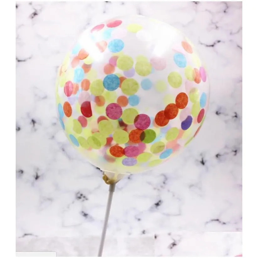 partyjoy confetti balloon cake topper kit - colorful 5in decoration for weddings birthdays baby showers tables