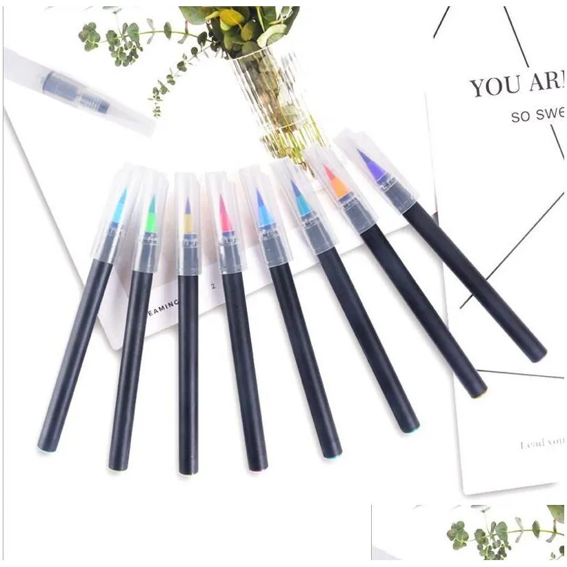soft head watercolor pen 24 color pen set childrens painting watercolor comics writing pen soft brush can be washed students present