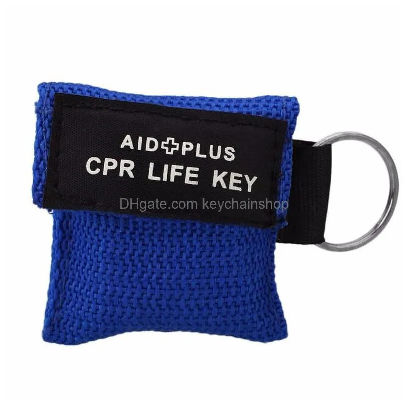 mix color cpr resuscitator mask keychain emergency face shield one-way valve first-aid cpr mask for health care