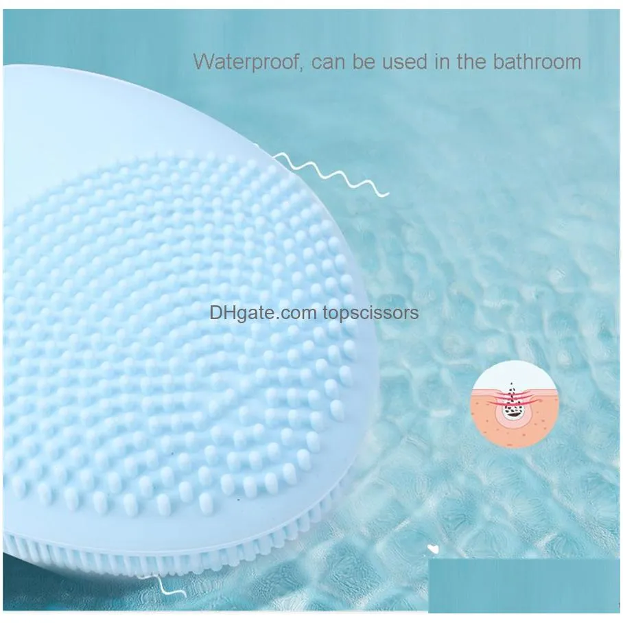 facial cleansing brush sonic vibration face cleaner silicone deep pore cleaning electric waterproof massage brush xbjk1912