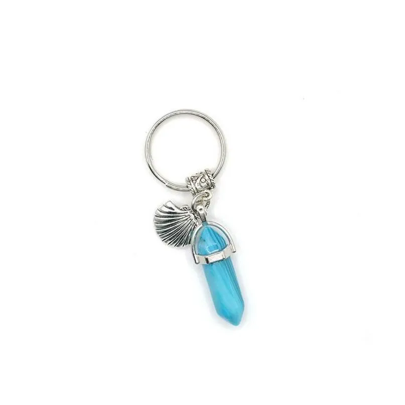natural stone key chains keyring fashion key holder boho jewelry car keychain 8 stlye colors for men women