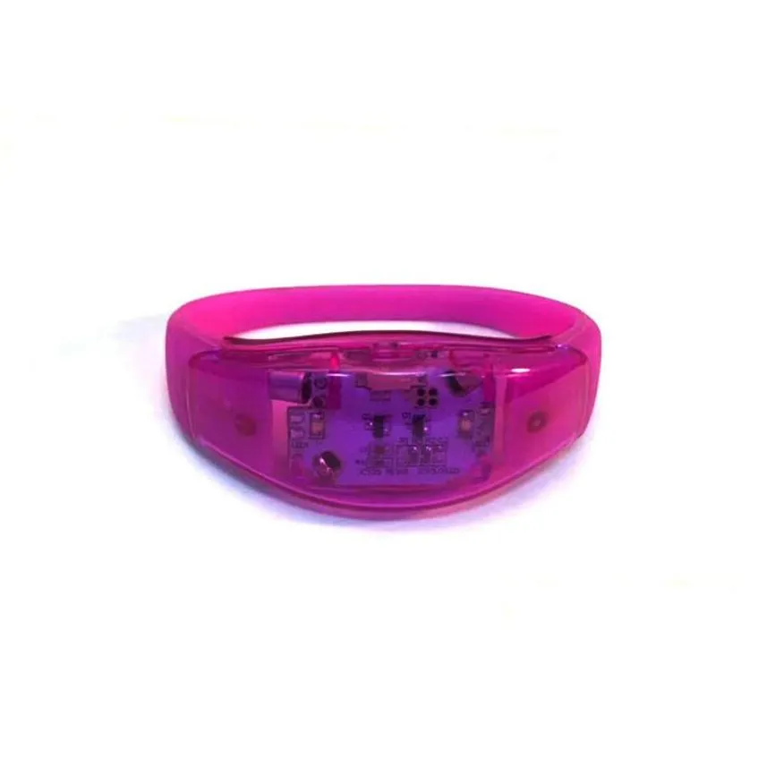 led sound control glow bracelet for parties night runs - abs silicone flashing lights gift-worthy