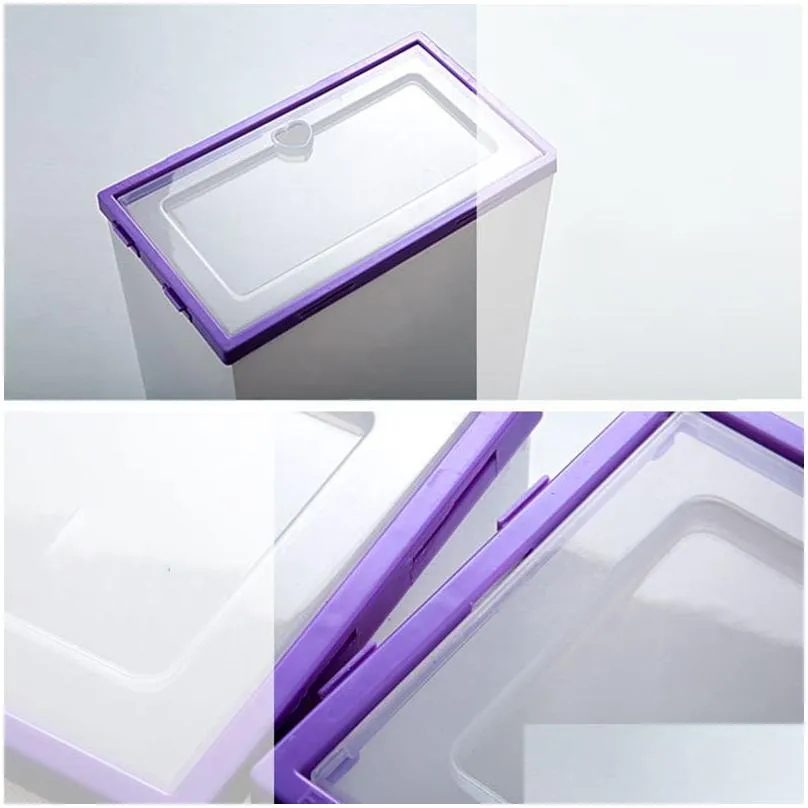 transparent shoe box multicolor foldable storage plastic clear home organizer stackable display superimposed combination shoes containers cabinet boxes