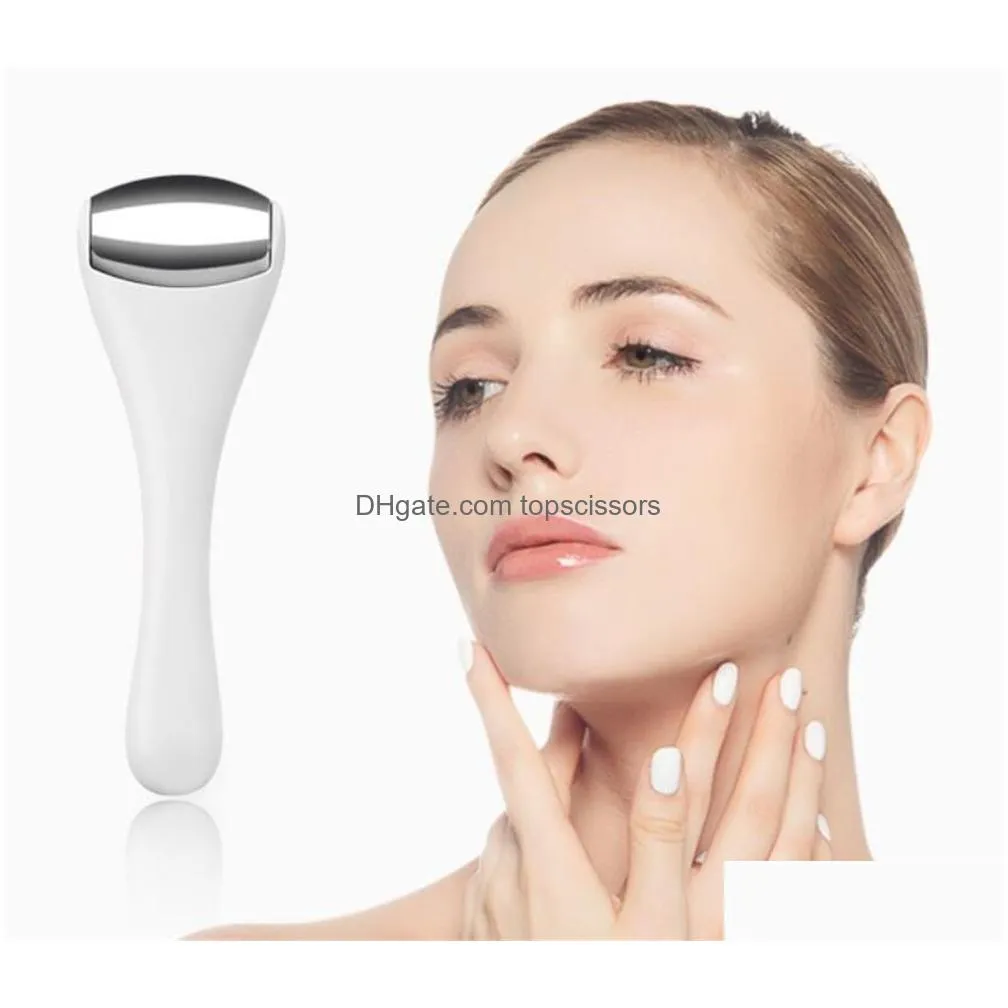 wholesale face massager mini ice roller for eye puffiness stainless steel rollers women eyes massager tighten pores under-eye relief skin care