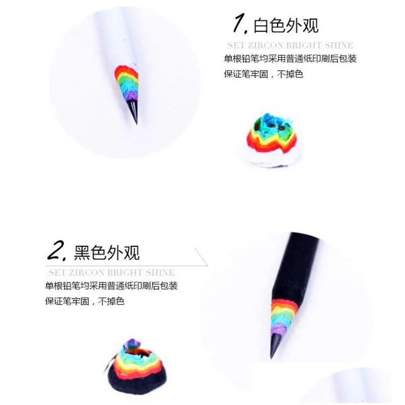 arino arcobaleno di legno 2b hb matite kawaii gradiente studente cilindrica matita per i bambini il regalo forniture scolastiche 