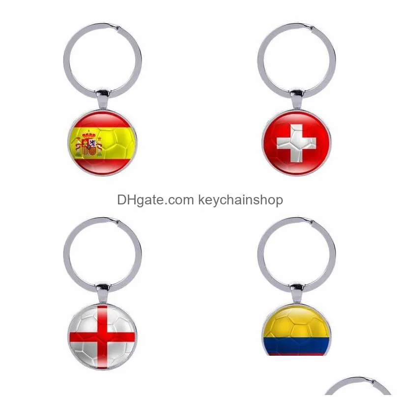 lovely mini football keychains country flags keyrings soccer club fans souvenir car key holder