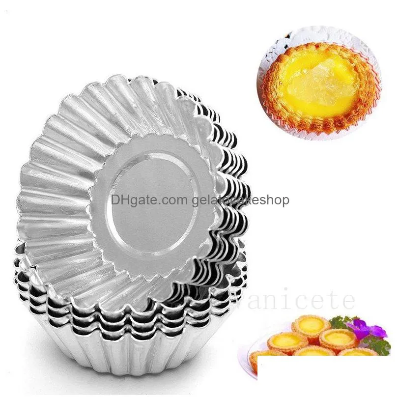 diy baking moulds chrysanthemum shaped egg tart mould large carbon steel thickened cake mold egg-tart cupcake molds t9i002163