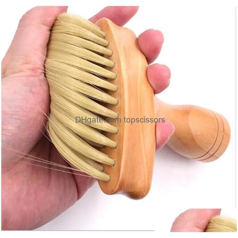 hot beauty neck face duster brush salon hair cleaning wooden sweep brush hair cut hairdressing hair cleaner hairbrush sweep comb tools