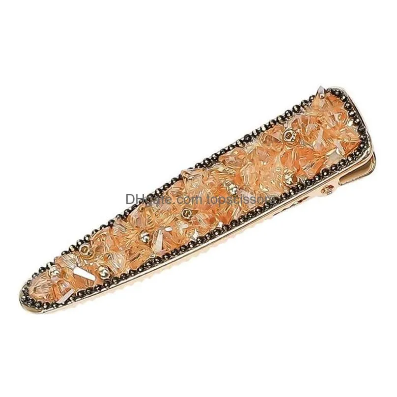 shining crystal hair clip gold hairpin headwear for women slide grips barrette hair pin hair accessories for girls