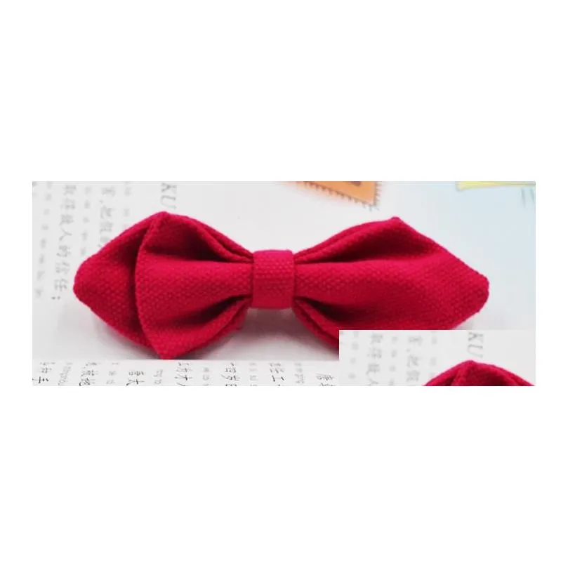 kids girl boy cotton canvas pre tied 2 layers bow ties children teenage necktie for formal events fancy dress party costume