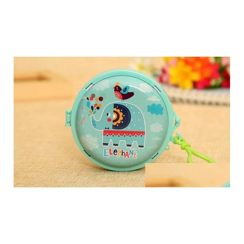 cartoon crocodile round coin bag farm animals fox hare organizer holder case gift wrap kids birthday party favor