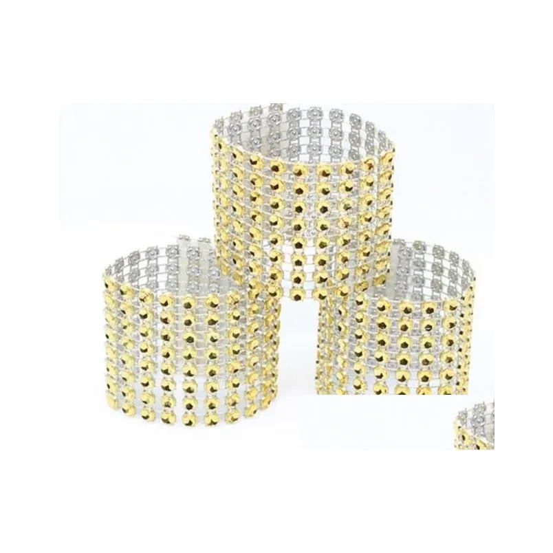 sparklewrap napkin rings rhinestone mesh buckle for chairs tables diy decor - wedding christmas parties