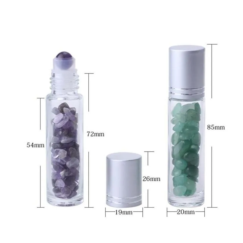 packing bottles natural gemstone essential oil roller ball clear pers oils liquids roll on bottle with crystal chips