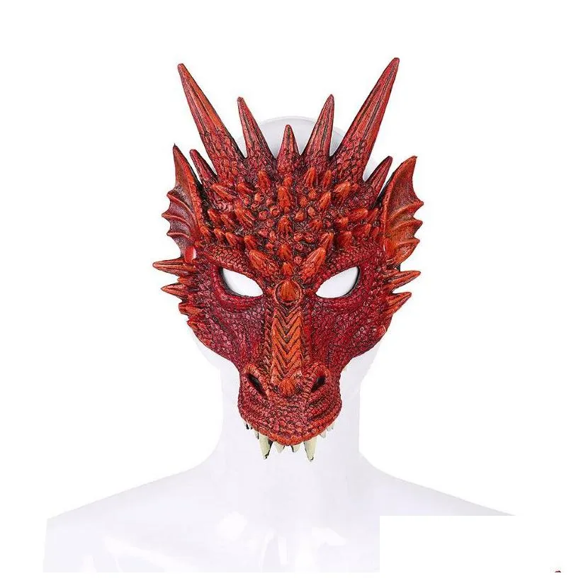 halloween dragon mask mardi gras party pu foam 3d animal faucet mask fancy dress party kids adult