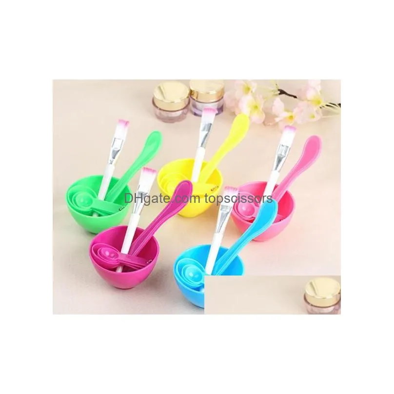 new health 4 in 1 diy facial mask mixing bowl brush spoon stick tool face care set high quality xb1