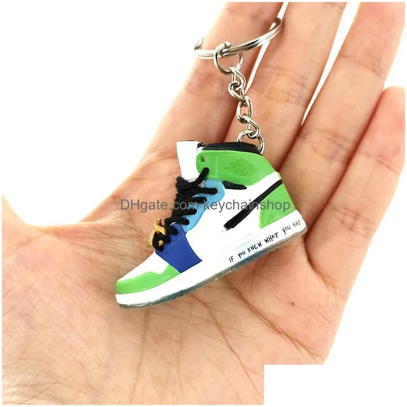 designer crystal sole shoes keychain trend 3d stereo mini basketball shoes hollow sneaker bag pendant