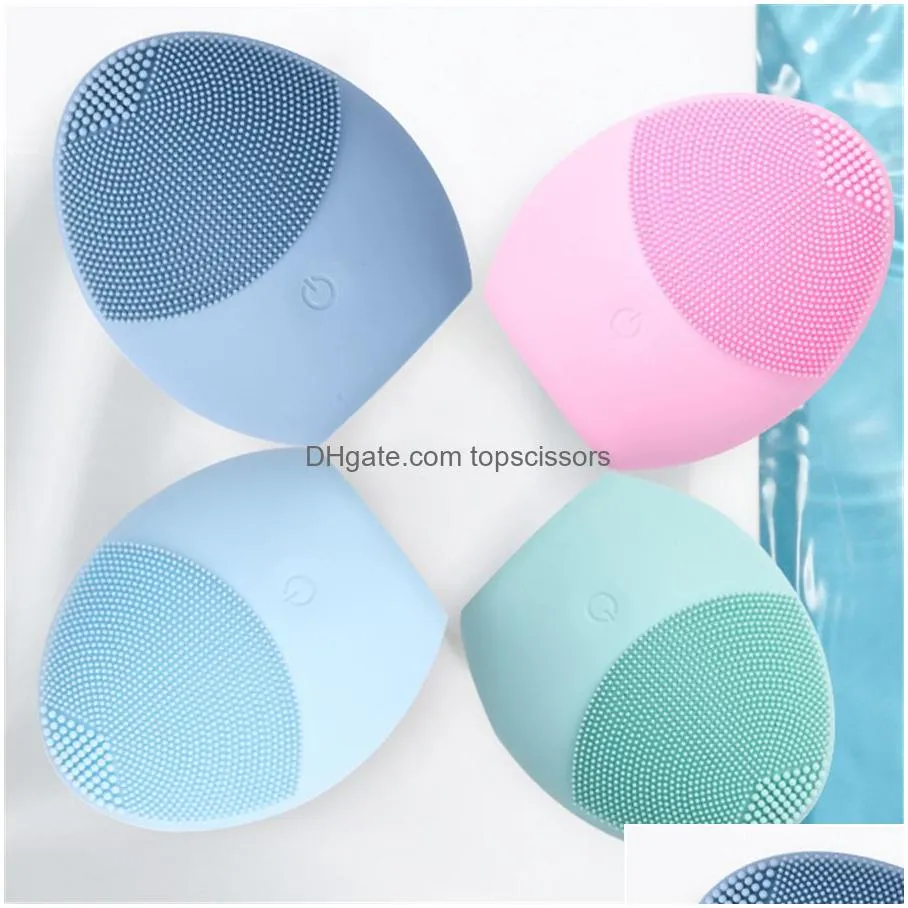 facial cleansing brush sonic vibration face cleaner silicone deep pore cleaning electric waterproof massage brush xbjk1912