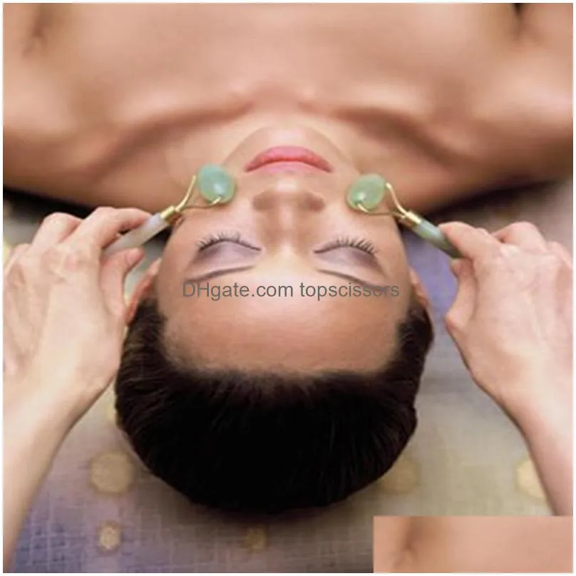 facial massage jade roller face body head neck nature beauty device massage stone make up jade gua sha beauty tool