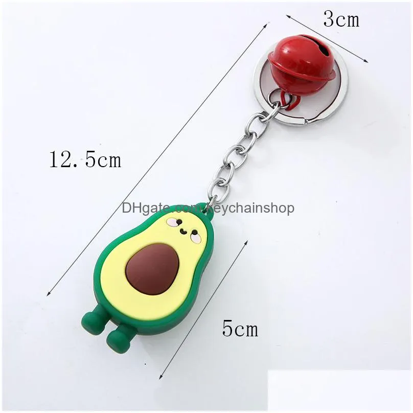 4 styles cartoon fruits keychain cute avocado chili corn vegetables keychains for women men key chain car key ring jewelry gifts