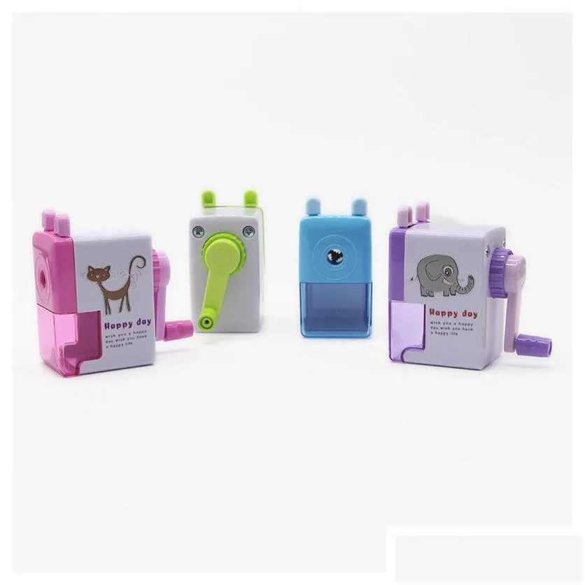 cartoon portable pencil sharpener handheld manual sharpeners kids gift students prize school stationery office supplies jy0611