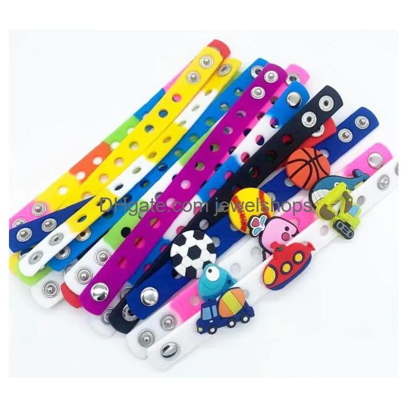 silicone bracelet wristband 21cm fit shoe croc buckle charm accessory party favor gift fashion jewelry