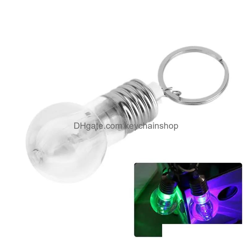 creatived colorful changing led flashlight light mini bulb lamp key chain clear lamp torch keyring novelty christmas gift