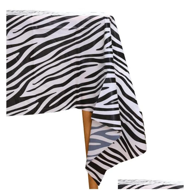 jungle safari animal print tablecloth - waterproof party decor for birthdays baby showers more 54 x108 