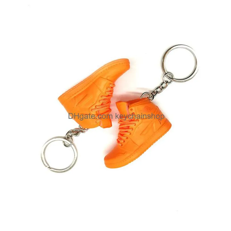 new mini 3d stereo sneaker keychain classic style shoes keychains basketball shoes key holder men women kids bag accessories