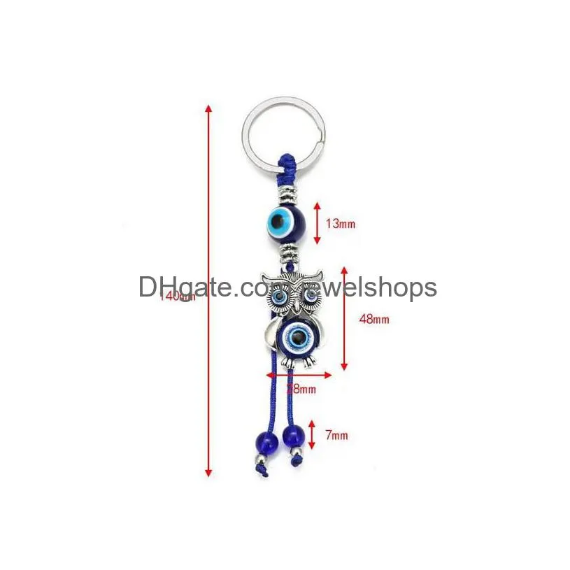 fashion animal elephant turtle hand evil eyes keychain glass key chain glass lucky blue eye pendant ornament keychains