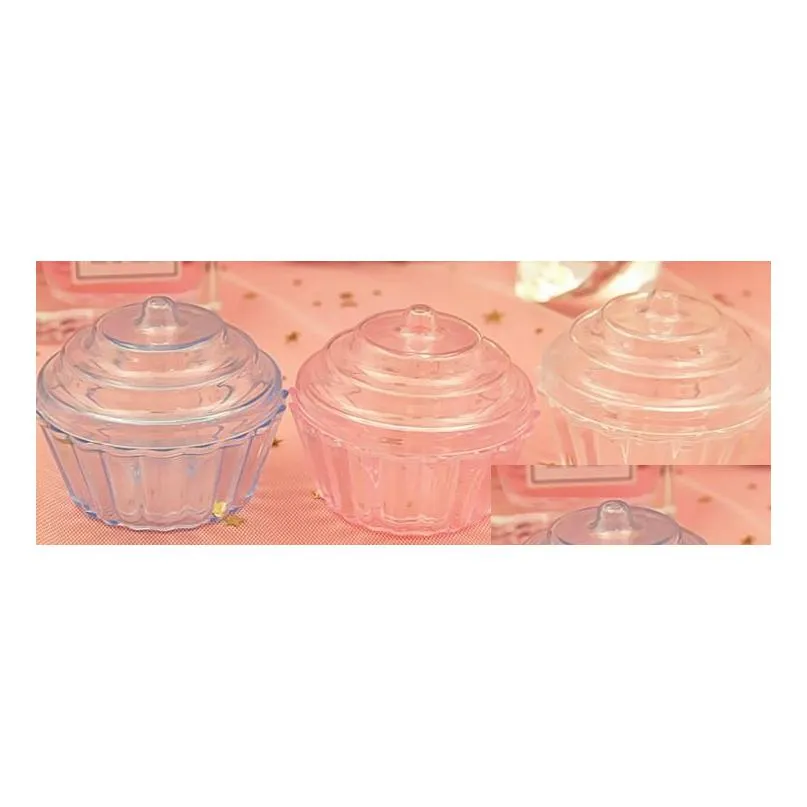 partyjoy clear plastic cake stand and treat box - versatile wedding and birthday container for sweets candies cupcakes more - includes gift wrap for christmas and other