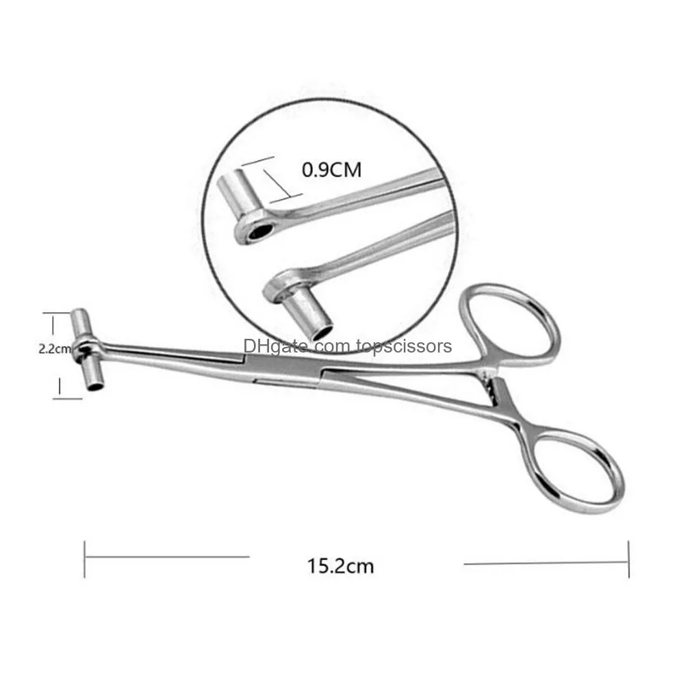 professional new piercing forcep 316l steel tragus ear piercing forceps body piercing jewelry bucket clamps tool xb1