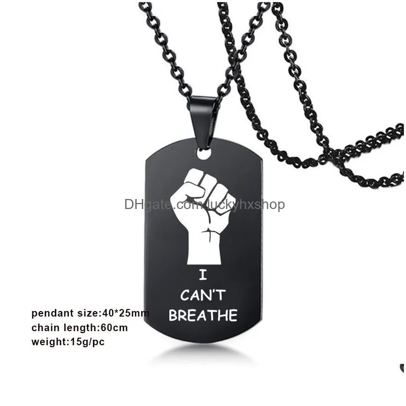 blm statement necklace military-inspired hip-hop stainless steel pendant for fashionable protesters