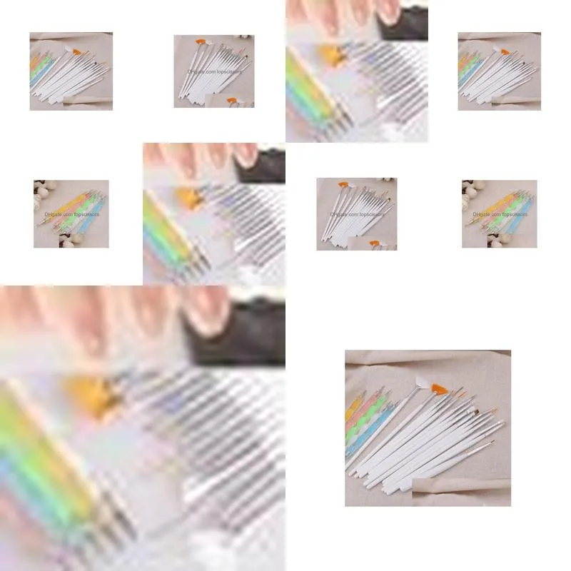 nail art design painting tool 20pcs set pen polish brush set kit professional nail brushes styling nail tools