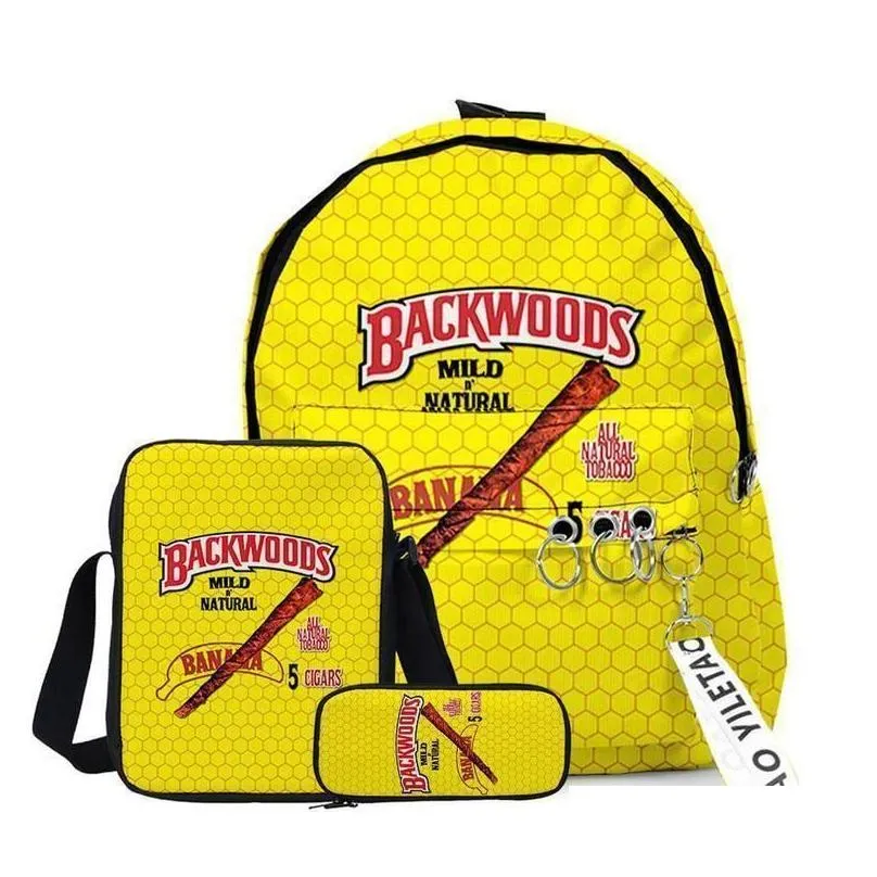 backpacks 3pcs/set green for breakfast sunny fritz darkbrown backwoods shoulder pen bags