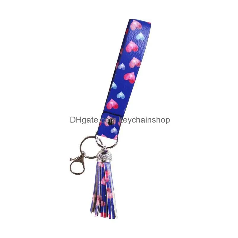 personalized pu leather tassel keychain sunflower pendant creative lovely plaid car keychains bag small gift