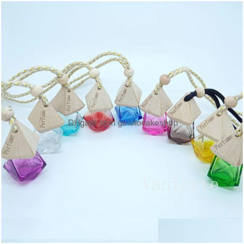 diamond car perfume bottles pendant empty-bottle air freshener fragrance diffuser emptys glass-bottle portable pendant ornament