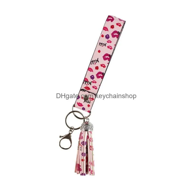personalized pu leather tassel keychain sunflower pendant creative lovely plaid car keychains bag small gift