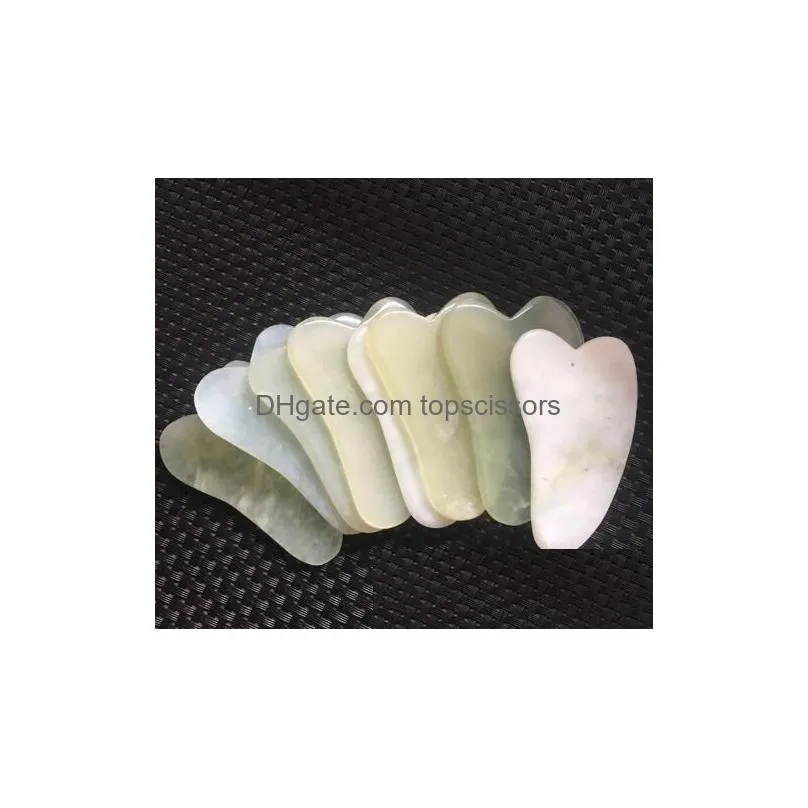 gua sha facial treatment guasha massage tool chinese natural jade stone scraping tools for face eye slimmer xb1