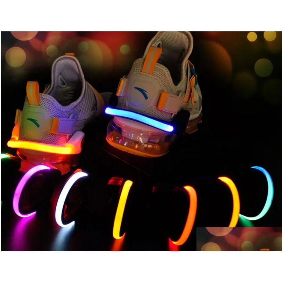 led flash shoe clip light up glow in the dark for party dancing skating night running safty gear battery replaceable