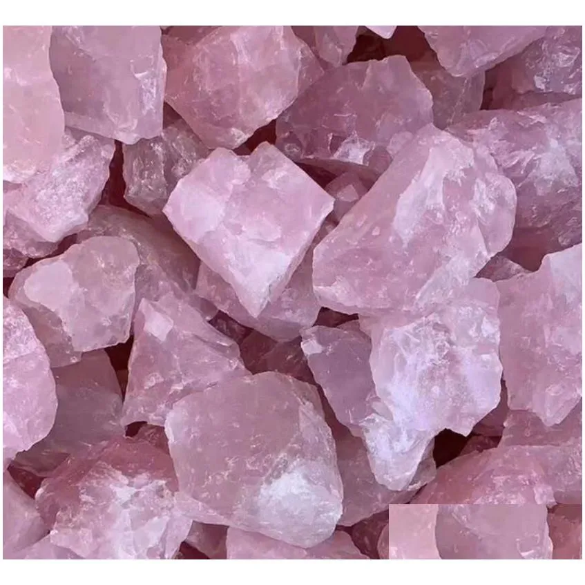 pinkgem raw rose quartz crystal stones - large natural rocks for jewelry wicca reiki healing decor