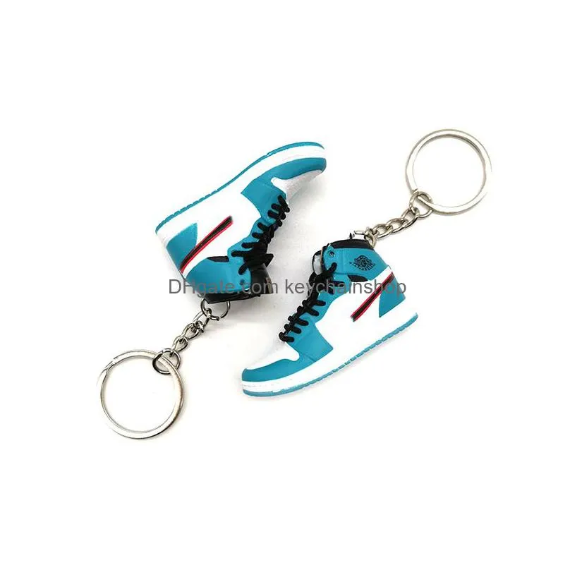 new mini 3d stereo sneaker keychain classic style shoes keychains basketball shoes key holder men women kids bag accessories